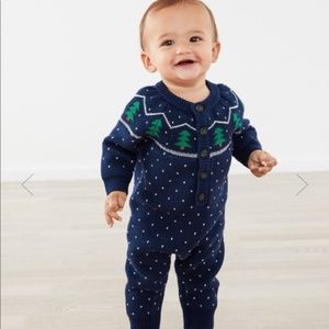 Hanna Andersson Tannenbaum Sweater Romper Sz 85